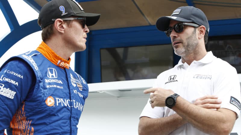 Scott Dixon with Jimmie Johnson in 2021