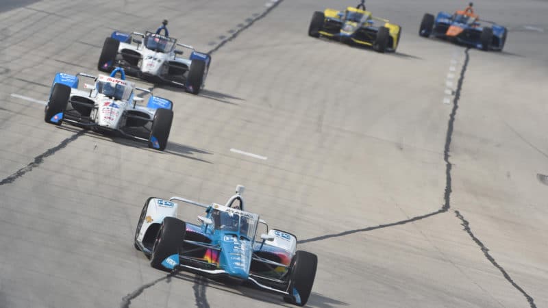Scott McLaughin on track at Texas IndyCar race in 2021