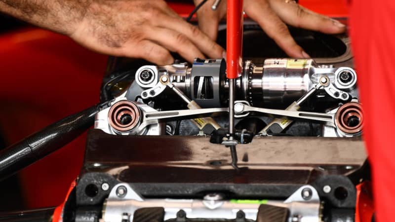 2017 Ferrari F1 suspension with inerter