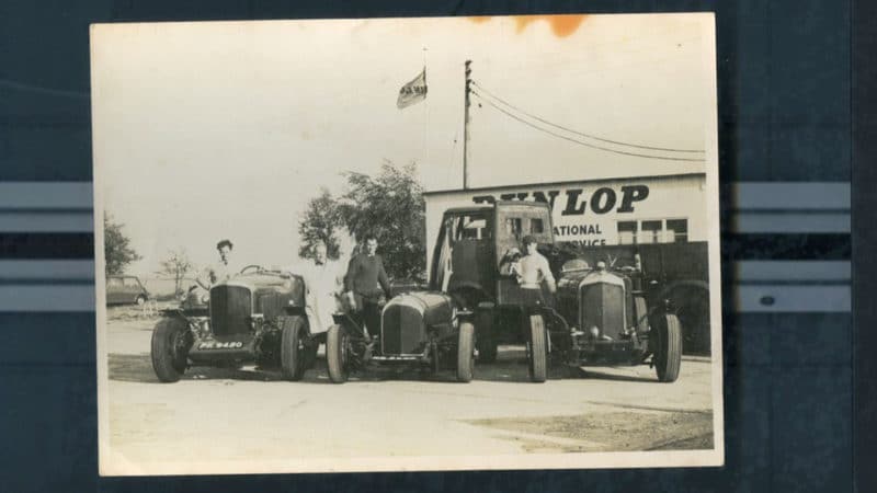 Morley brothers in the ’50s, with father Fred in white: from left, Charles (Speed 6), John (3/41/2), Peter (8-litre)