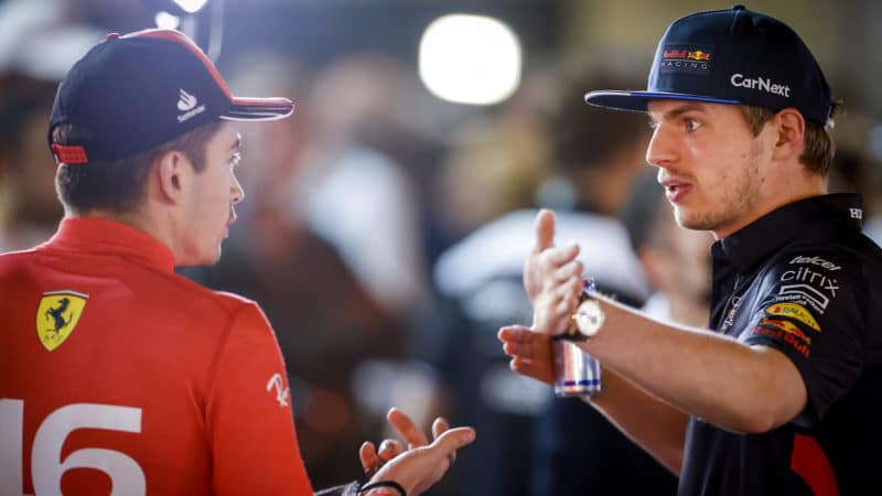 Charles Leclerc and Max Verstappen discuss the 2022 Bahrain Grand Prix