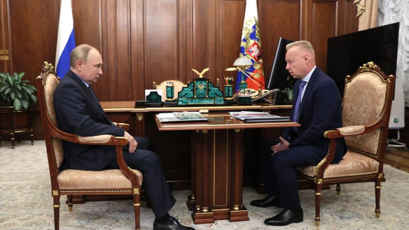 Dmitry Mazepin meets Vladimir Putin in January 2022