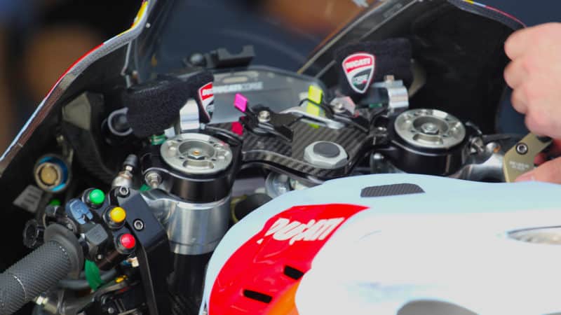 Gresini Ducati handlebar controls