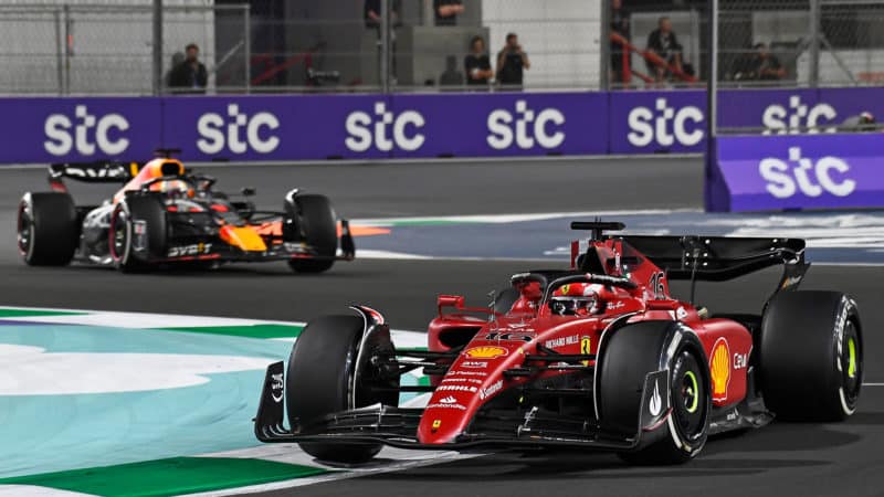 Charles Leclerc Max Verstappen 2022 Saudi Arabian GP