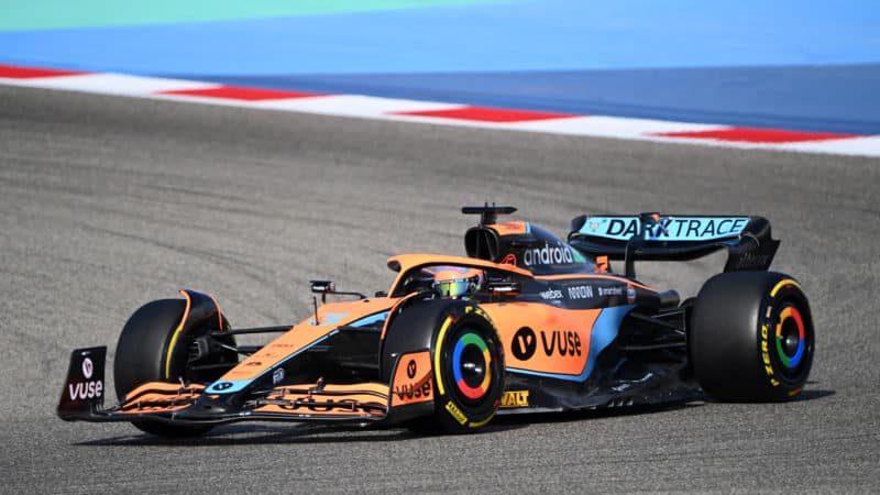 McLaren of Daniel Ricciardo at 2022 Bahrain Grand prix