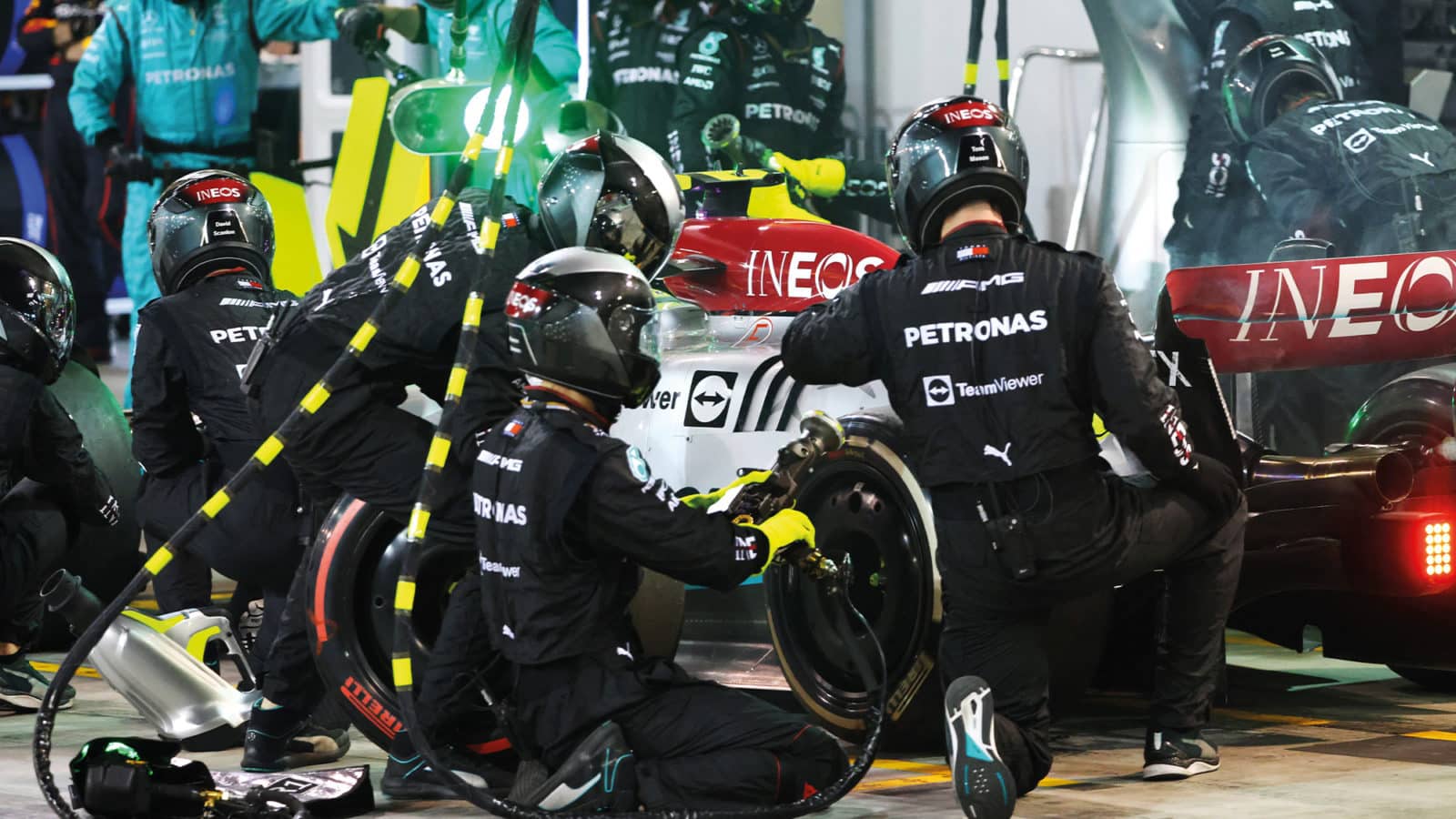 Mercedes pitstop at 2022 Bahrain GP