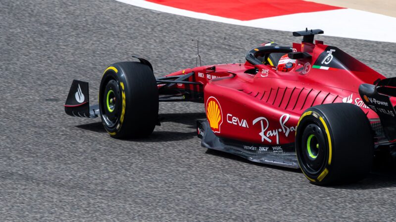 Side of Ferrari F1-75 in 2022 preseason testing