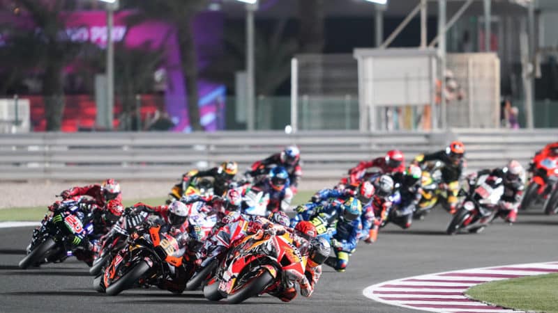 Start of the 2022 MotoGP Qatar GP