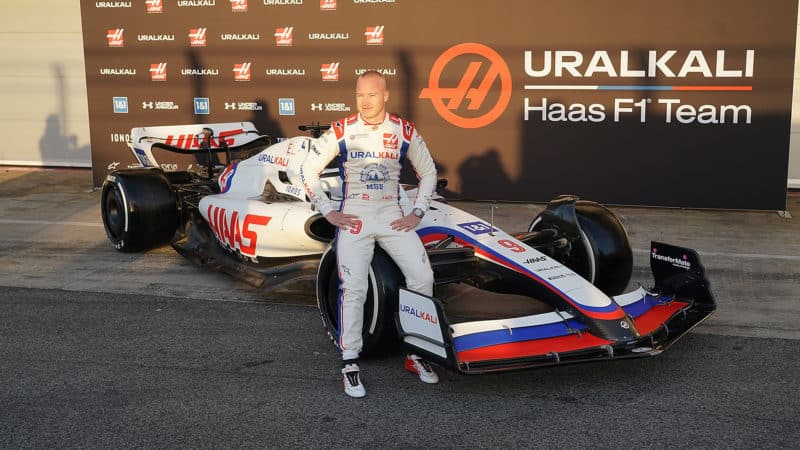 Nikita Mazepin at launch of Haas VF22