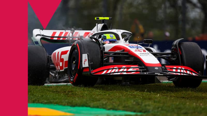 47 SCHUMACHER Mick (ger), Haas F1 Team VF-22 Ferrari, action during the Formula 1 Grand Premio del Made in Italy e dell'Emilia-Romagna 2022, 4th round of the 2022 FIA Formula One World Championship, on the Imola Circuit, from April 22 to 24, 2022 in Imola, Italy - Photo Florent Gooden / DPPI