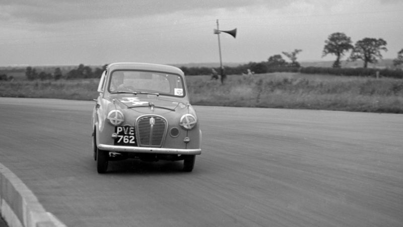Austin A35 at 750 MC 6 hour relay race Silverstone 1957. Artist Unknown. (Photo by National Motor Museum/Heritage Images/Getty Images)