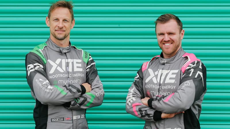 Jenson Button with Olie Bennett's, Xite Energy Racing rallycross team