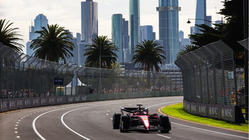 Charles Leclerc in practice for the 2022 Australian GP