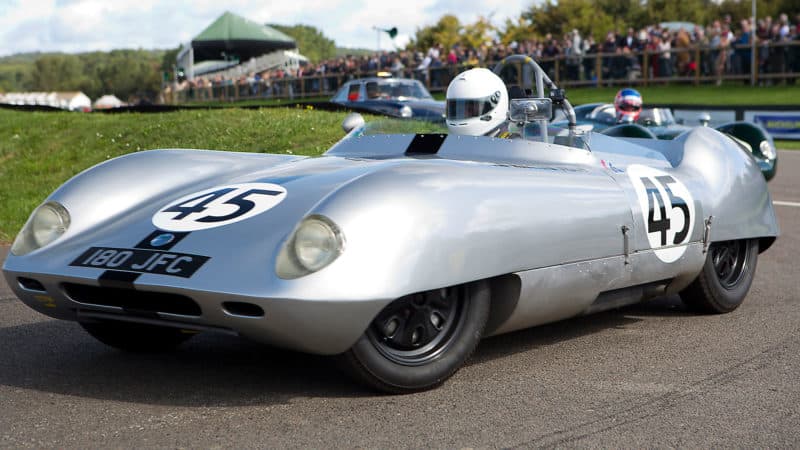 CHICHESTER, ENGLAND - SEPT 9th: 1958 Elva-Climax Mk 4, driven by entrant Roderick Begbie in the Madgwick Cup at Goodwood on September 9th 2017 in Chichester, England. (Photo by Michael Cole - Corbis/Corbis via Getty Images)