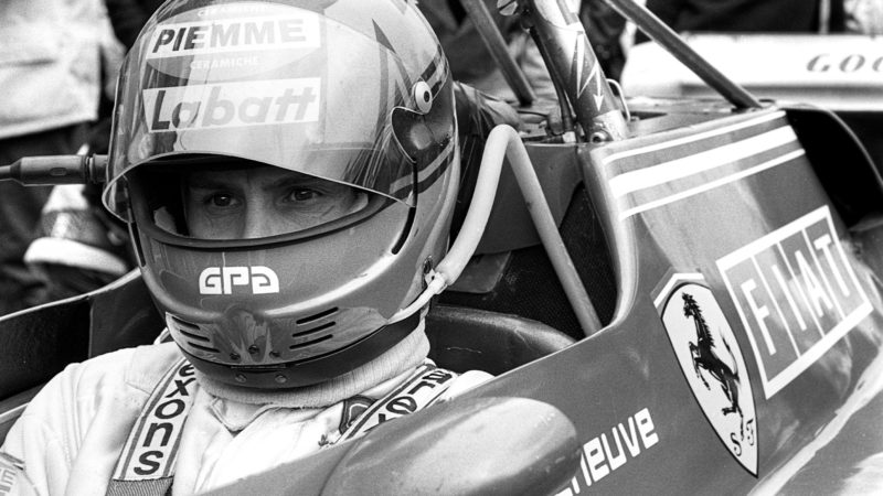 Gilles Villeneuve sits in his Ferrari at Zolder in 1982