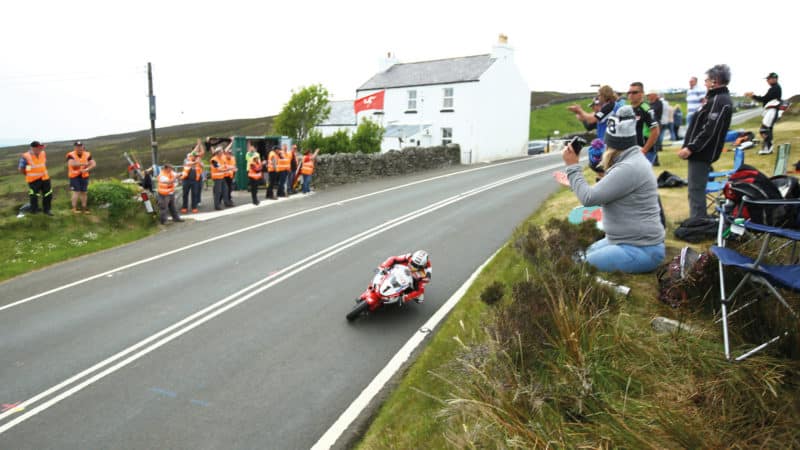 John McGuinness in action in the Isle of Man TT