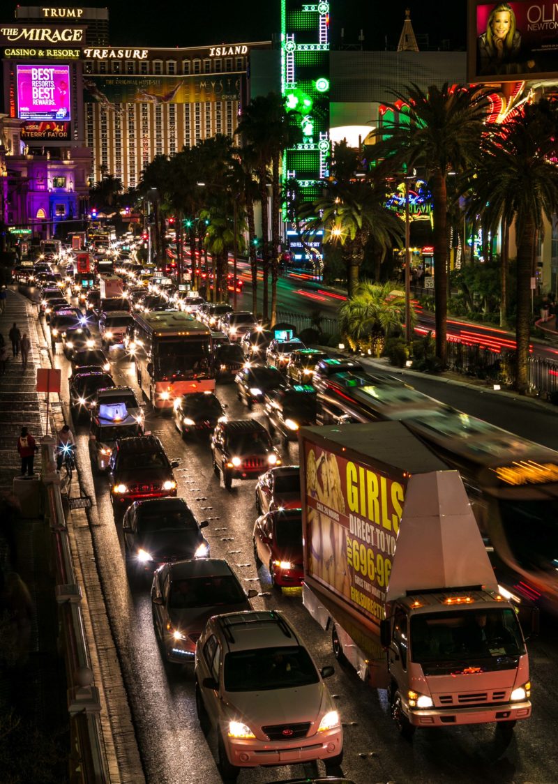 Las Vegas Strip traffic at night