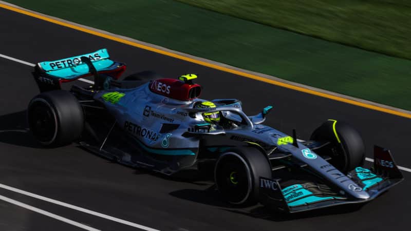 Lewis Hamilton in practice for the 2022 Australian GP