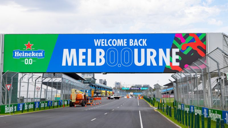 Welcome back to Melbourne sign at 2022 Australian GP