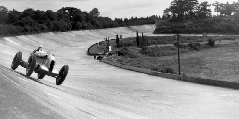 Oliver Bertram on track at Brooklands in 1938 with the Barnato-Hassan Special