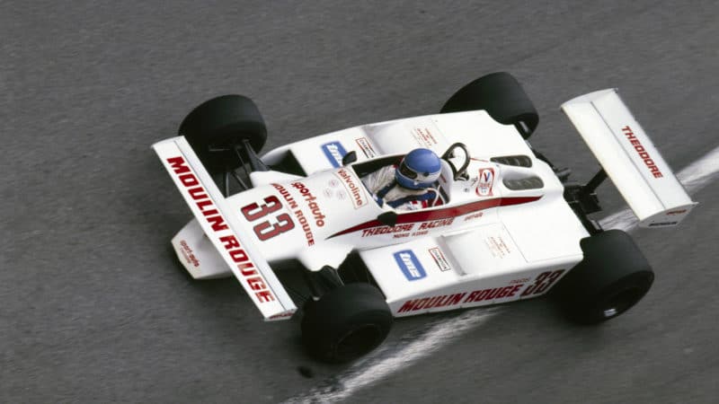 Patrick Tambay in Theodore F1 car