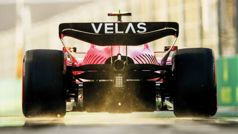 Rear view of Carlos Sainz Ferrari