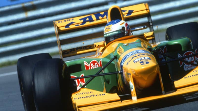 Michael Schumacher (Benetton-Ford) during the 1993 Canadian Grand Prix in Montreal. Photo: Grand Prix Photo