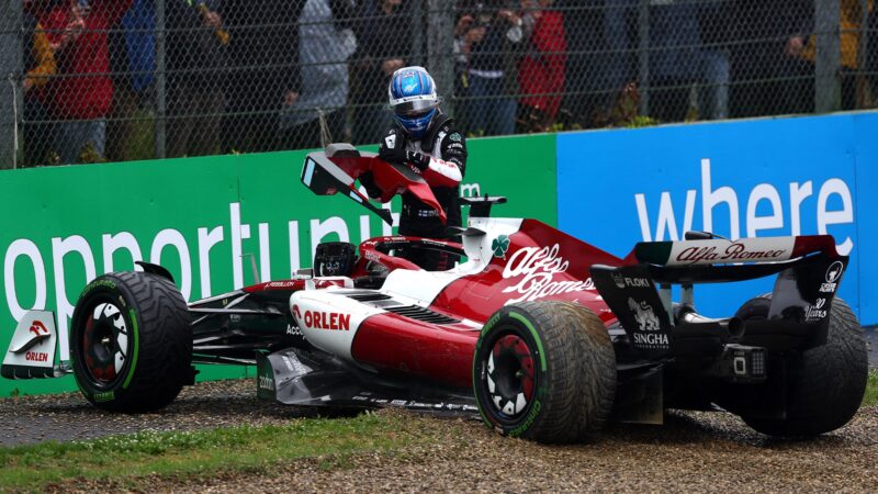 Valtteri Bottas crashes out of practice at Imola for the 2022 Emilia Romagna Grand Prix