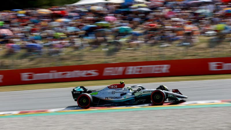 44 HAMILTON Lewis (gbr), Mercedes AMG F1 Team W13, action during the Formula 1 Pirelli Grand Premio de Espana 2022, 6th round of the 2022 FIA Formula One World Championship, on the Circuit de Barcelona-Catalunya, from May 20 to 22, 2022 in Montmelo, Spain - Photo DPPI
