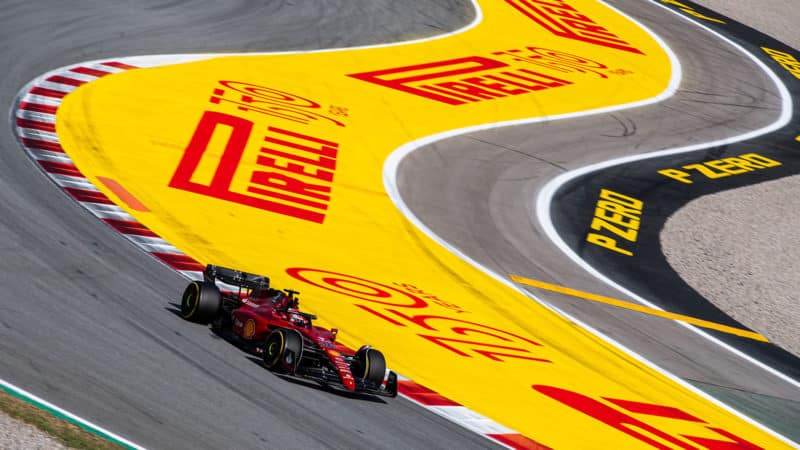Charles Leclerc goes through an S bend at the 2022 Spanish Grand Prix