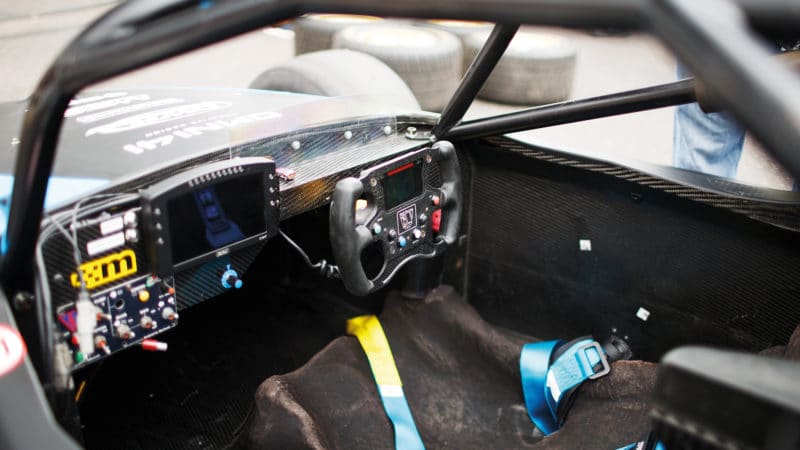 Cockpit of Robin Shute Wolf car