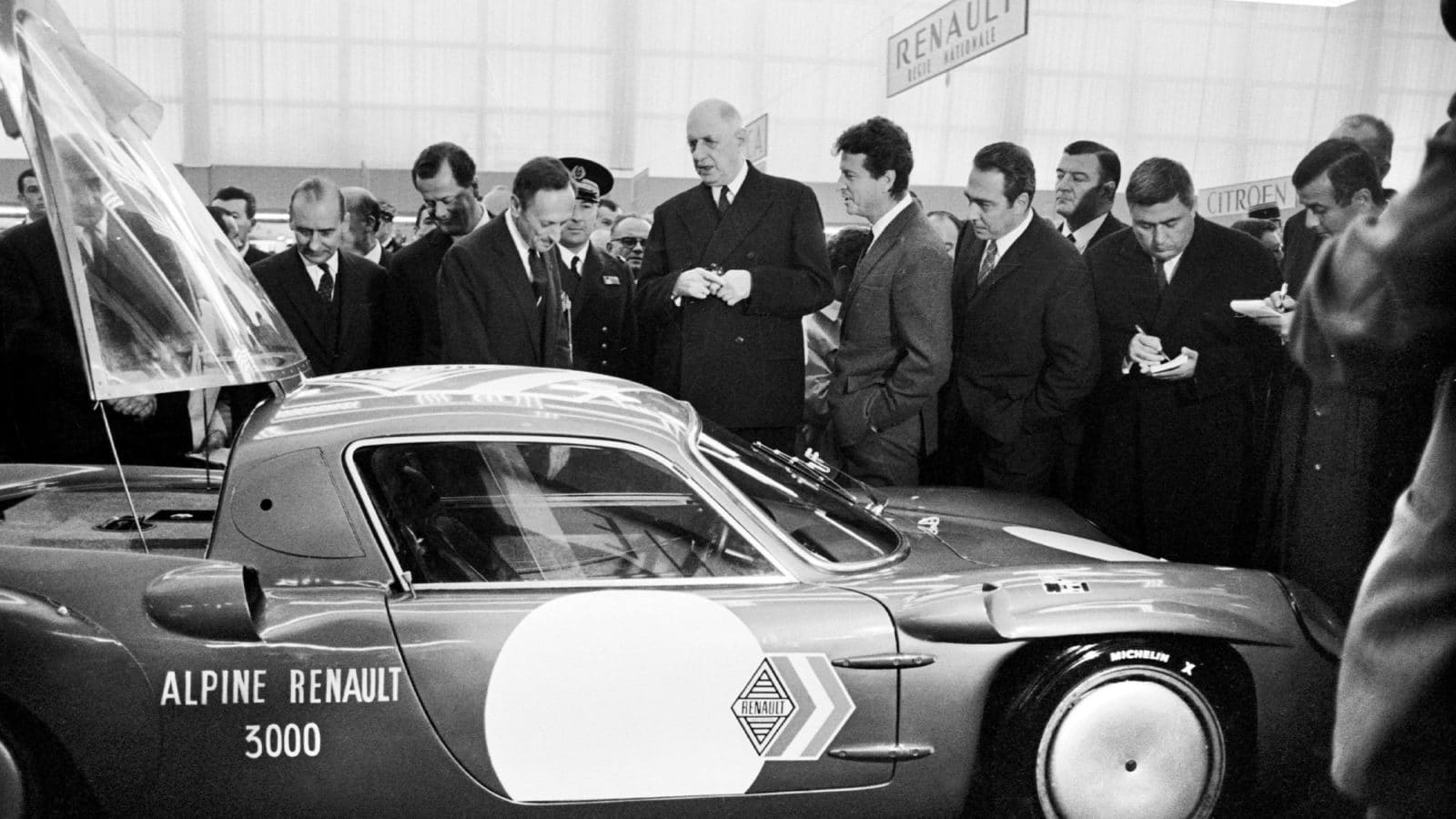 General Charles de Gaulle with Alpine Renault