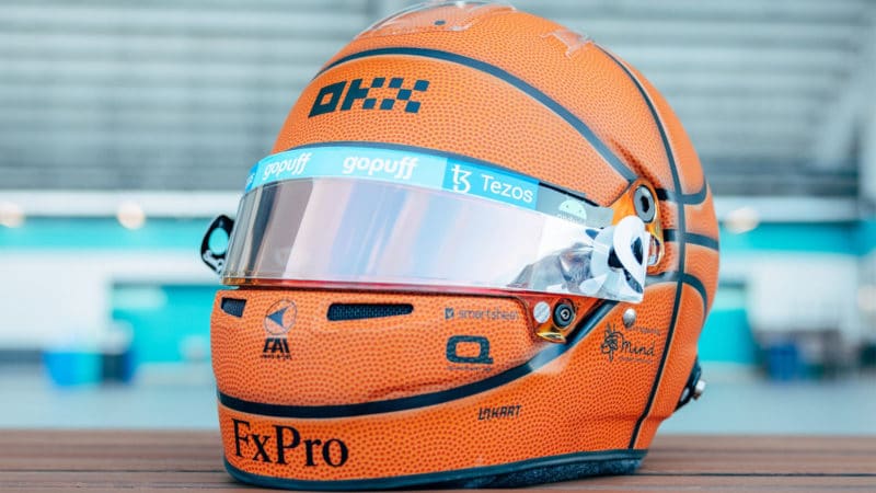 Lando Norris McLaren 2022 F1 crash helmet