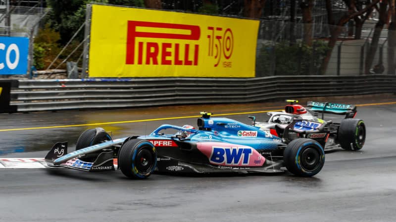 Lewis Hamilton and Esteban OCon collide in the 2022 Moanco Grand Prix