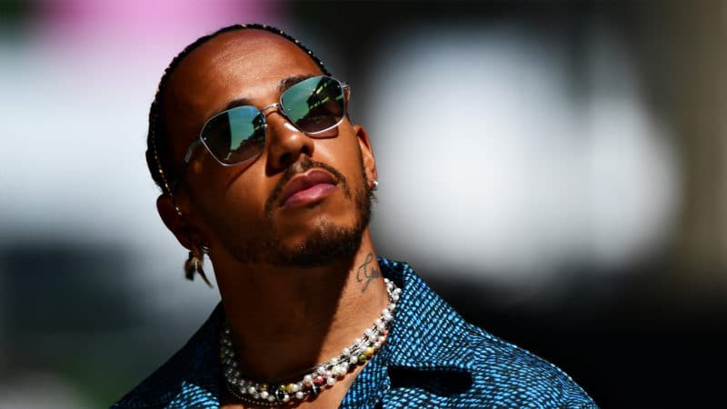 Lewis Hamilton in sunglasses ahead of the 2022 Miami Grand Prix