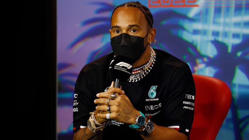 Lewis Hamilton wearing 3 watches in Miami GP press conference