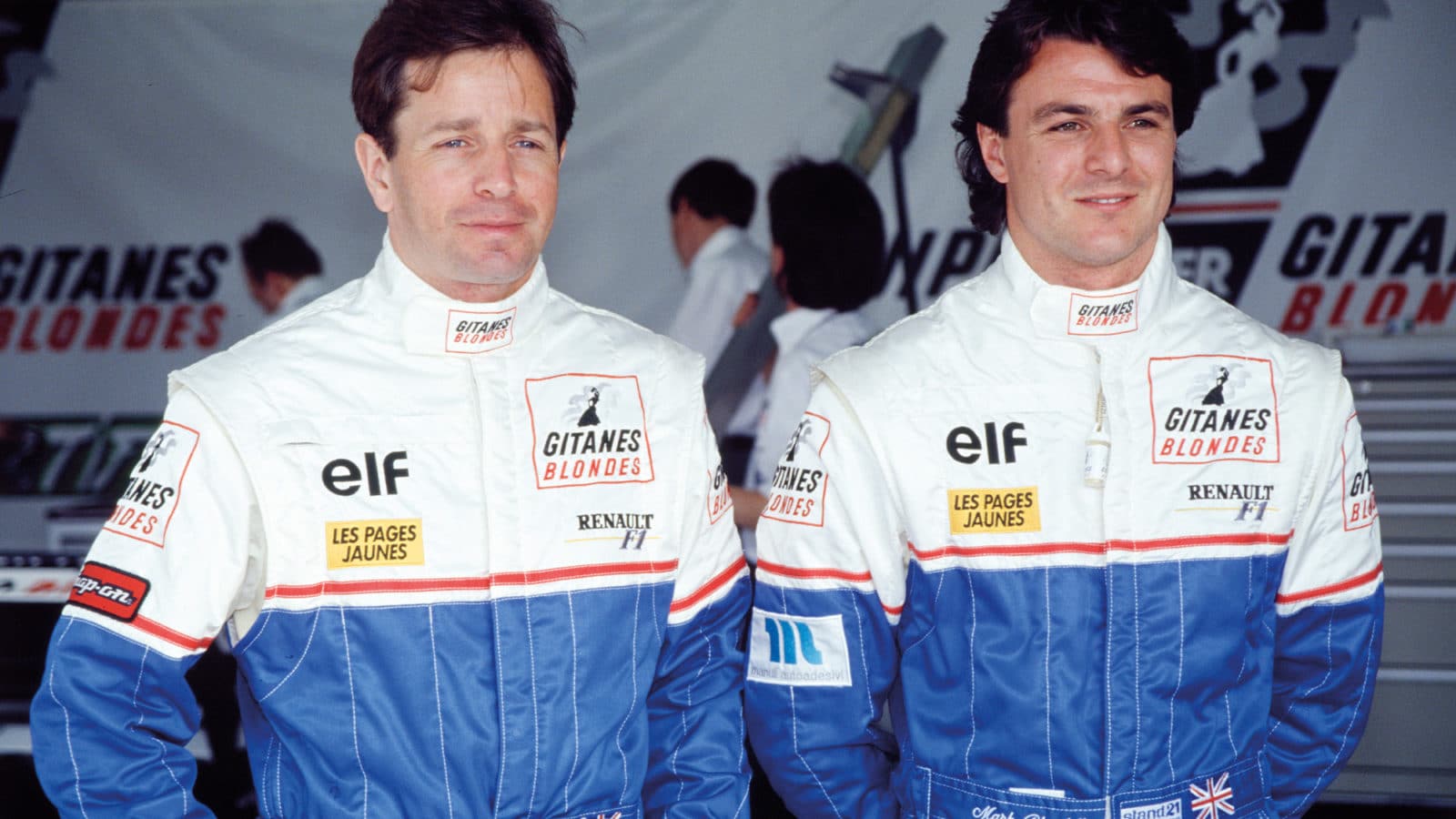 Ligier team mates Martin Brundle and Mark Blundell