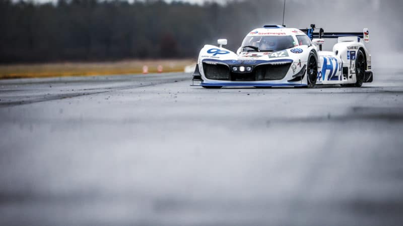 Mission H24 hydrogen powered racing car on track
