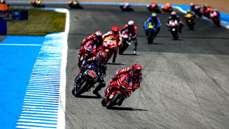 Pecco Bagnaia leads the 2022 MotoGP Spanish Grand Prix