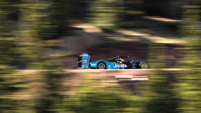Robin Shute in his Wolf car on Pikes Peak