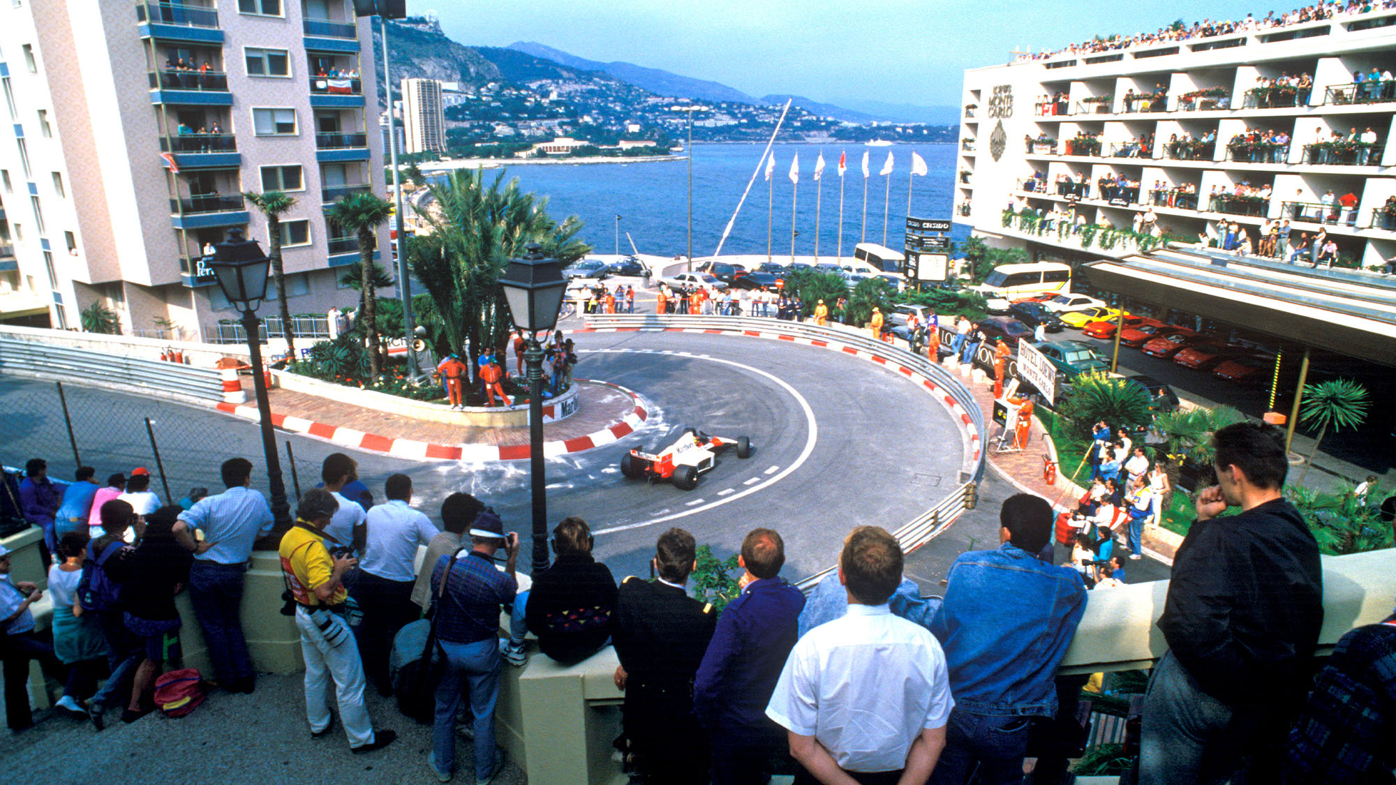 Ayrton Senna at the Loews hairpin McLaren-Honda and went on to win the race. Monaco GP, Monte Carlo, 7 May 1989. (Photo by: GP Library/Universal Images Group via Getty Images)