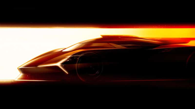 Teaser image of Lamborghini's LMDh car
