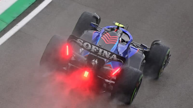 Williams F1 car on track in the 2022 Emilia Romagna Grand Prix