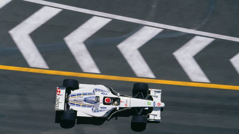 Johnny Herbert in action during the 1999 San Marino