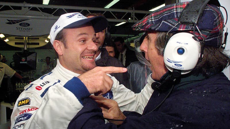 Jackie Stewart and Rubens Barrichello