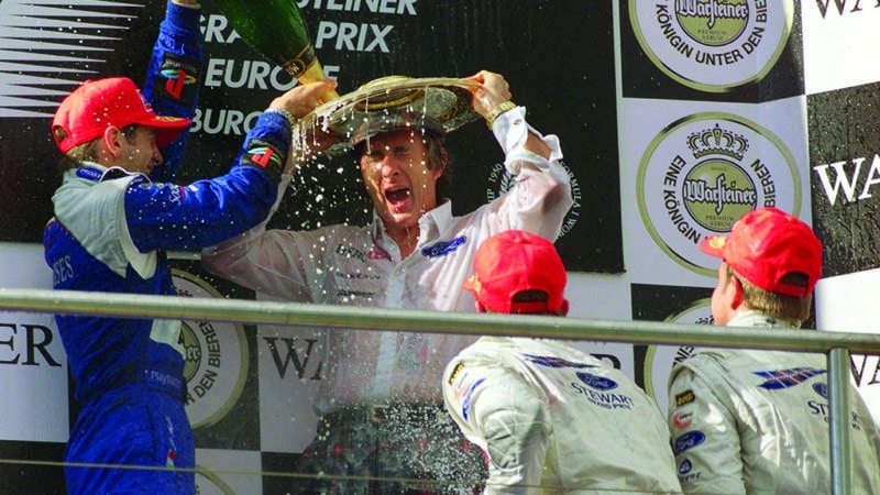 Jarno Trulli, Johnny Herbert and Jackie Steward