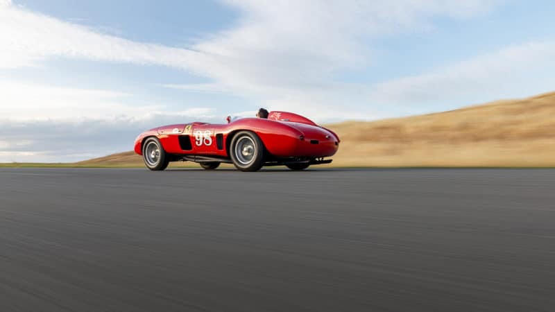 1955 Ferrari 410 Sport Spider on track
