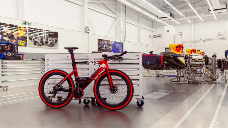 BMC bicycle in Red Bull F1 factory