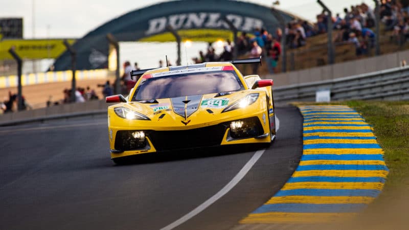 Chevrolet Corvette of Nick Tandy in qualifying for the 2022 Le Mans 24 Hours