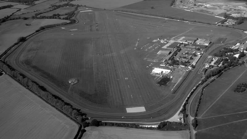 Aerial view of Goodwood Aerodrome and Race Circuit Chichester West Sussex